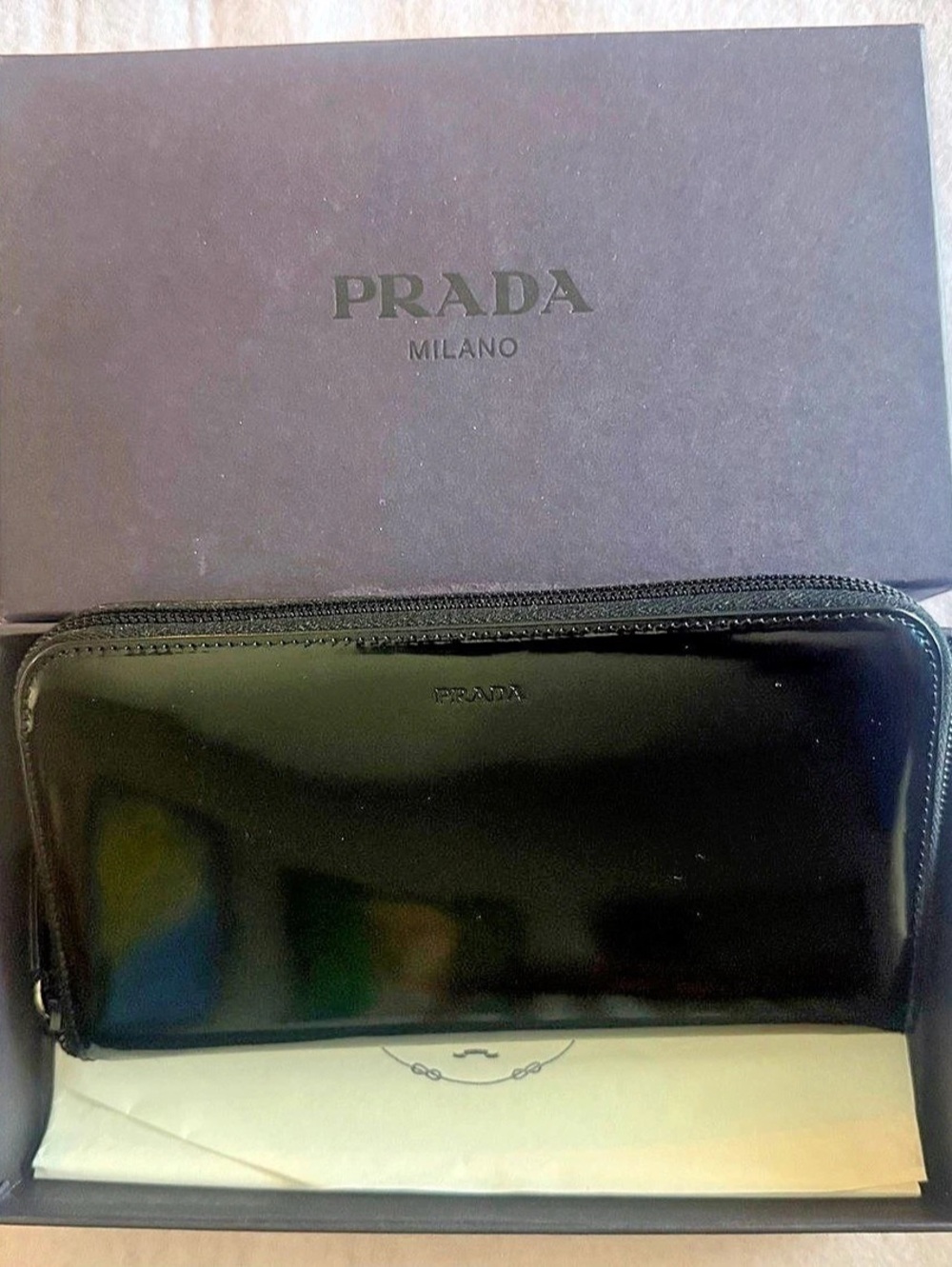 Prada Spazzolato Zip Around Long Wallet M506 Black - New
